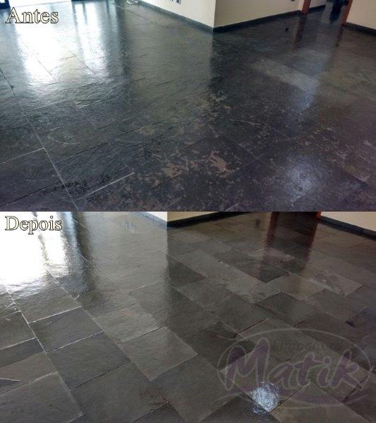 Remoção de cera em ardosia